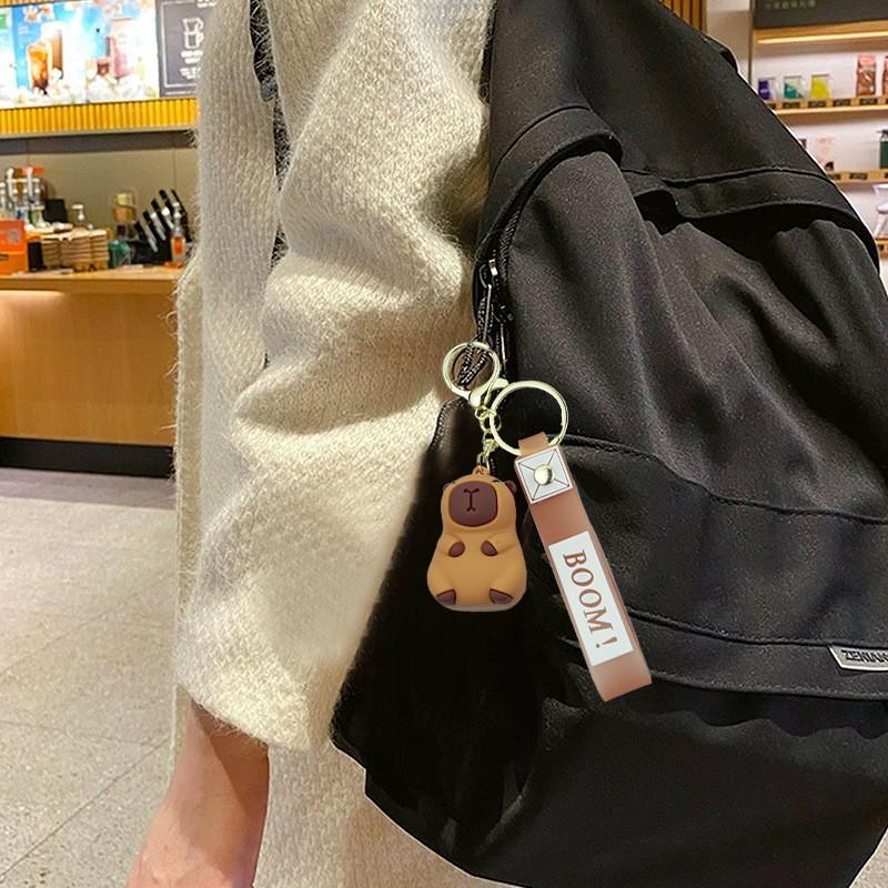 Adorable Cartoon Capybara Turtle Duck Keychain Cute Car Bag Key Accessory Gift