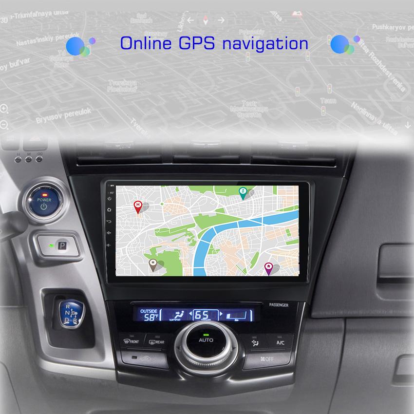 2din Android10 Car Radio Multimedia Carplay Auto GPS Navigation 4G For Toyota Prius V Plus Alpha 2012 2013 2014 2015 - 2017