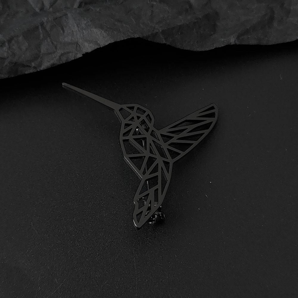 Stainless Steel Hummingbird Brooch Men Cute Animal Design Jewelry Wedding Men's Shirt Suit Badge Lapel Pins Accessory