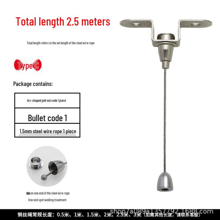 Acrylic Board and Picture Hanging Steel Wire Rope with Tag Fastening