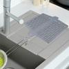 Double Sink Protector Mat Silicone with Efficient Water Drainage Design