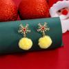Exquisite Zircon Snowflake Pearl Earrings for Women Shiny Crystal Xmas Tree Round Ball Hanging Earring Christmas Daily Jewelry