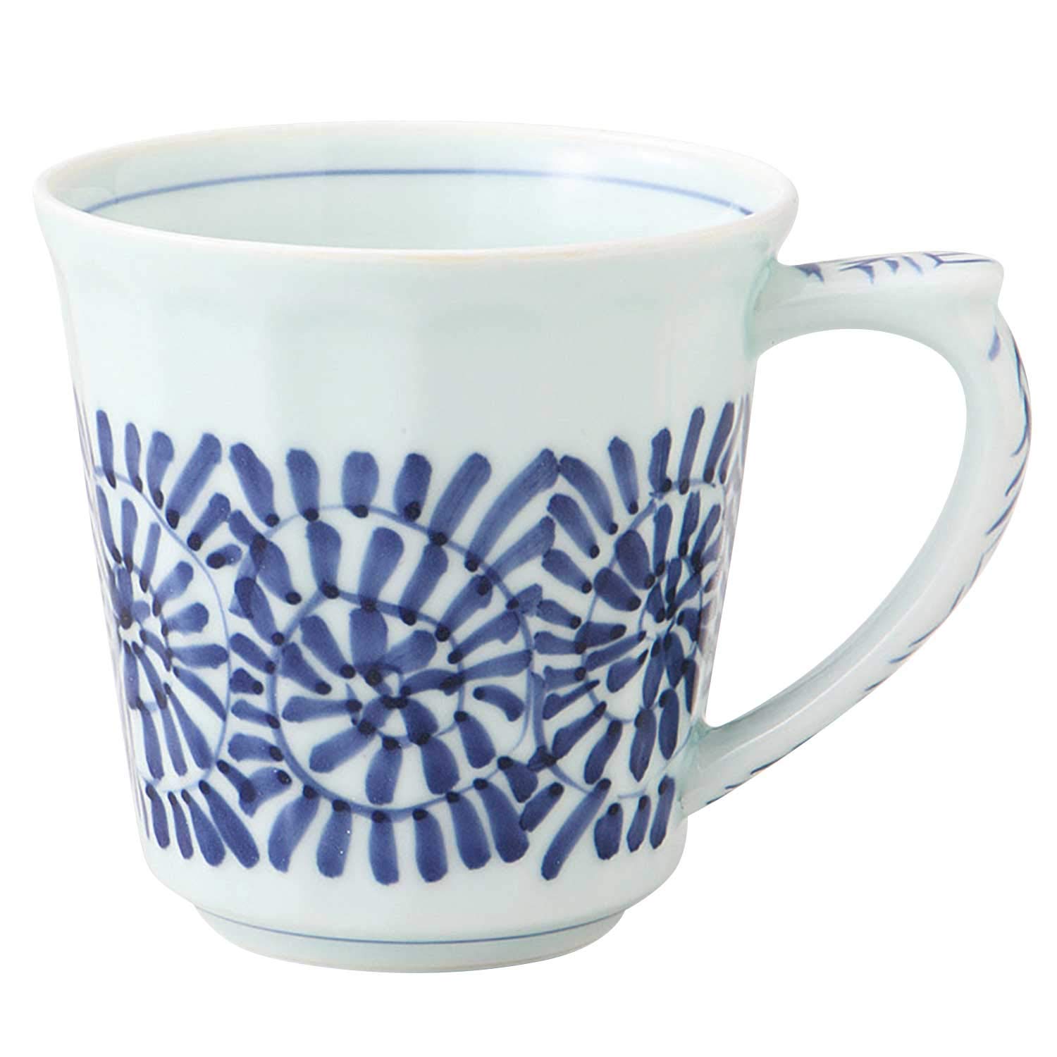 

Hamato Hasami Ware Ichiyume Kiln Mug Large 350ml Octopus Arabesque Blue 398537 White