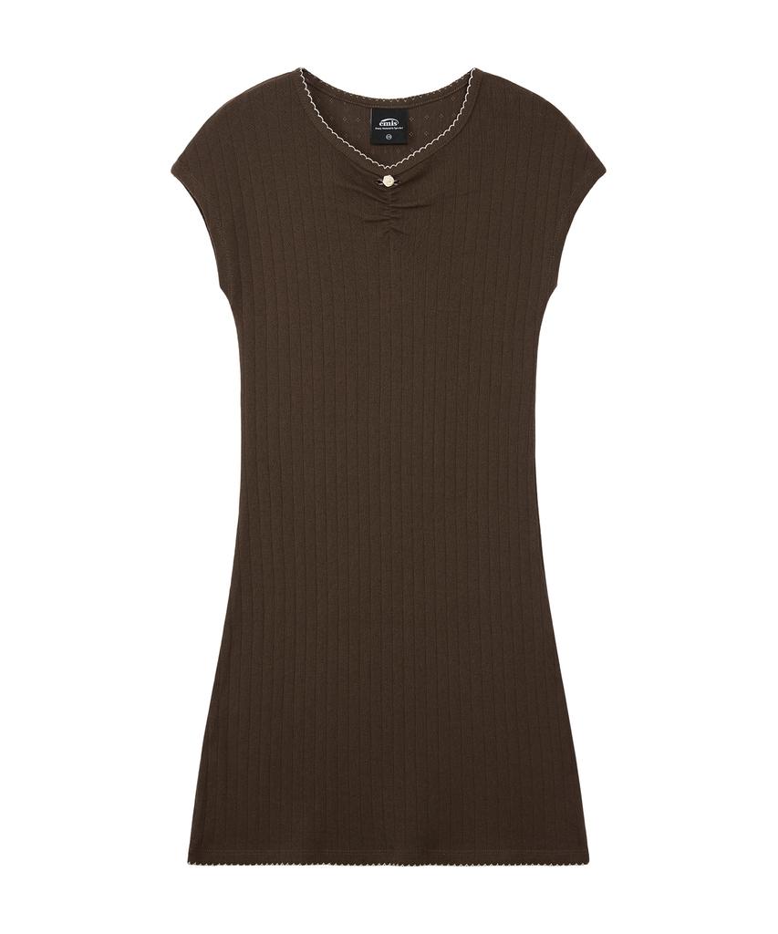 Imiseu (Womens) Mini Corsage Dress-Brown
