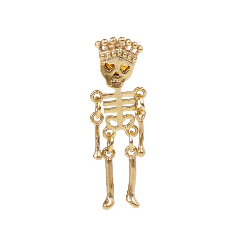 Skull Skeleton Drop Pendant Earrings Hip Hop Ear Stud Jewelry for Male & Female
