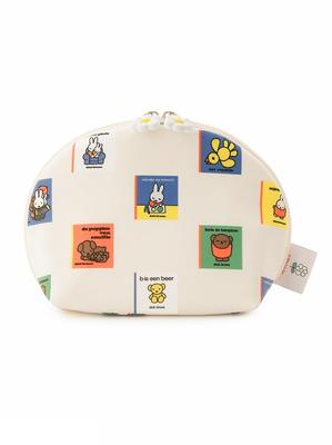Dick Bruna Picture Book Pattern Pouch PWGG244504 Women's Cream CRM Free Size Cosmetic Makeup Bag Cute Storage
