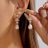 1 Paar Hängeohrringe Imitation Perle Zirkonia Kamelien-Design Anhängerohrringe Braut Hochzeitsohrringe Schmuck Geschenk