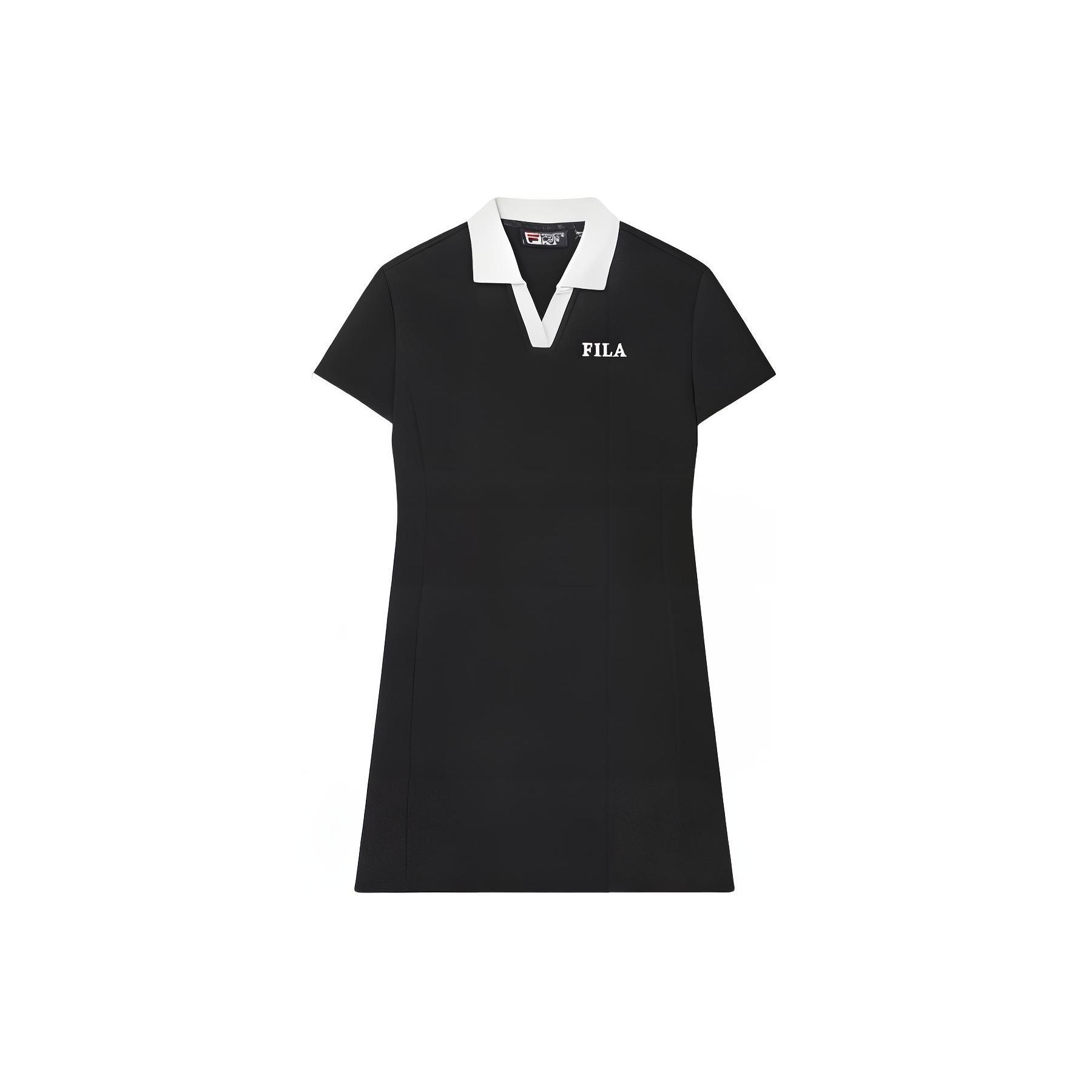 

FILA SS24 Logo Print Polo Casual Slim Elegant Breathable Short Sleeve Dress Women dresses Black F51W429301F-BK M