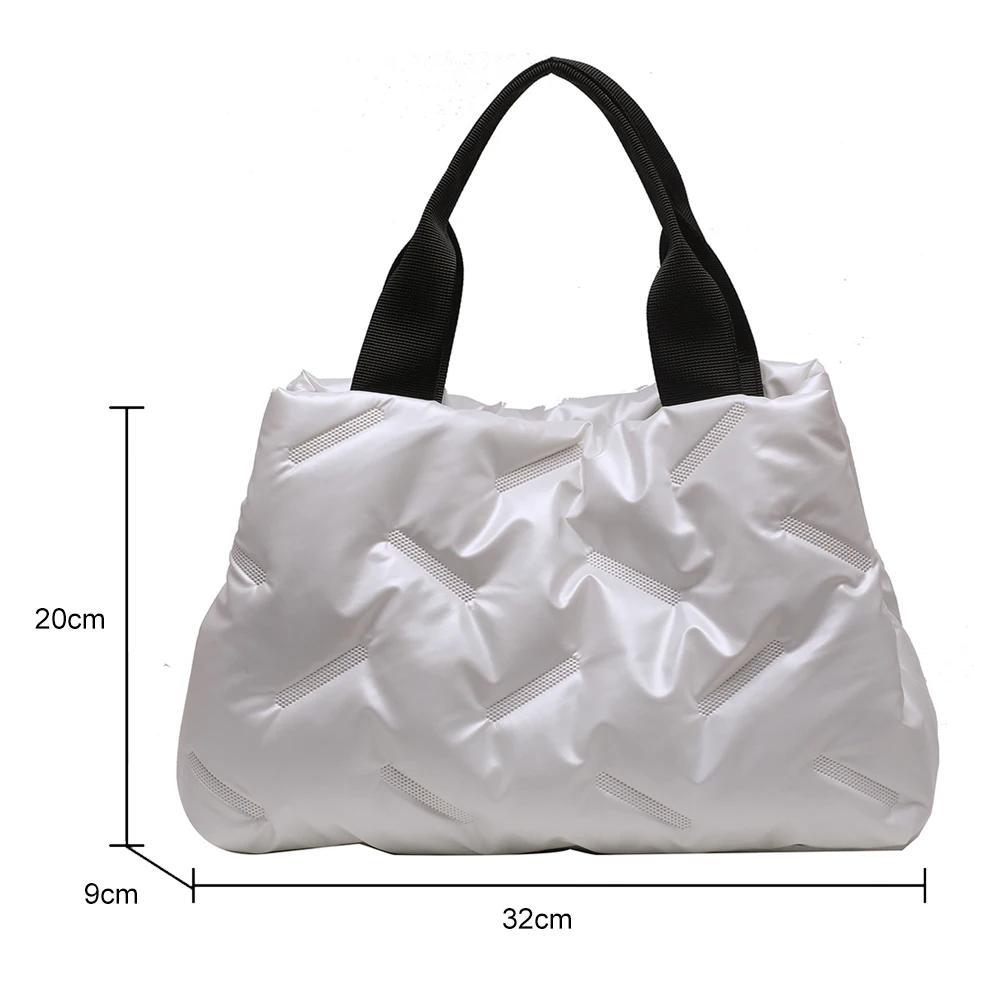 Nylon Women's Tote Bags Autumn Winter Fashion Underarm Bags Padded Top-Handle Bags Ladies Casual Shopper Bags Handbags for Girls