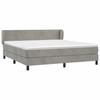 3127385 vidaXL Divan Bed and Mattress Light Grey 180x200cm Velvet