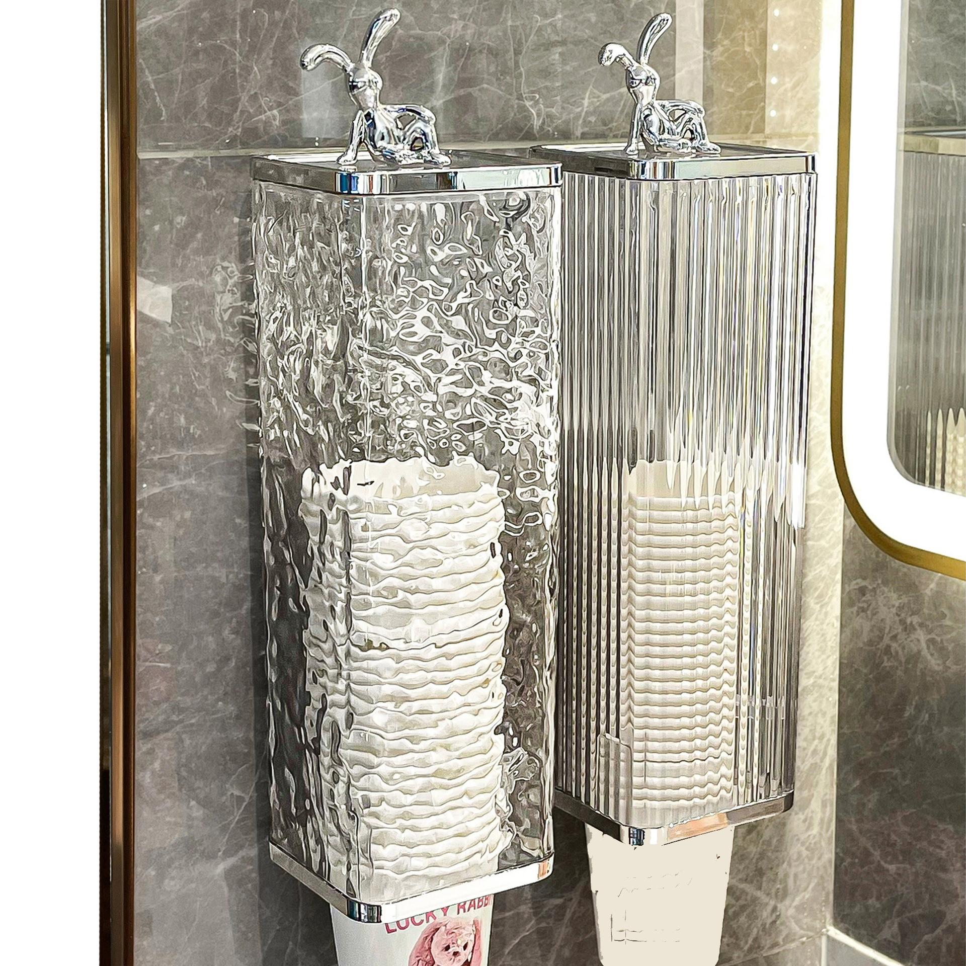 

Modern Paper Cup Holder Disposables Cups Picker Punch Free Dispenser Cup Storage Rack Organizer Wall Mounted Coffee Cup Holder