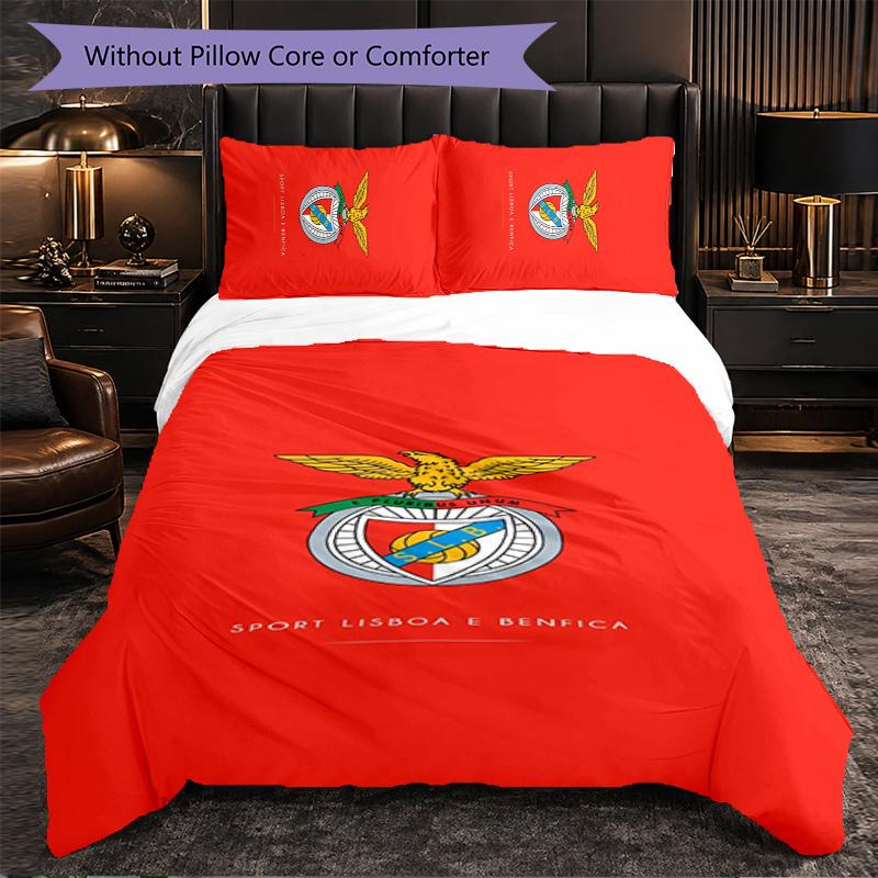Set Biancheria da Letto Benfica 3 Pezzi Morbido Set Copripiumino con Federe Set Decorazione Camera da Letto per la Casa
