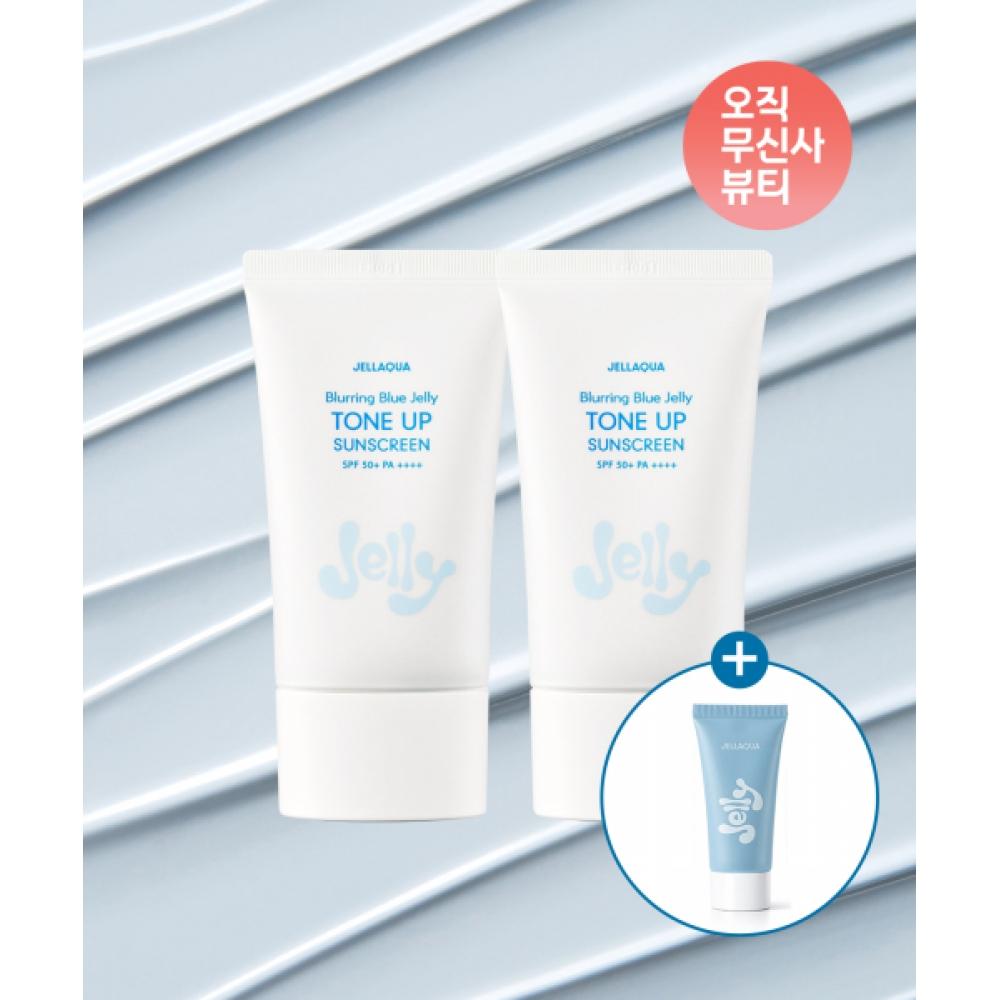 Jellaqua [2pack] Blurring Blue Jelly Tone Up Sun Cream 50ml + Soothing Gel 15ml NONE