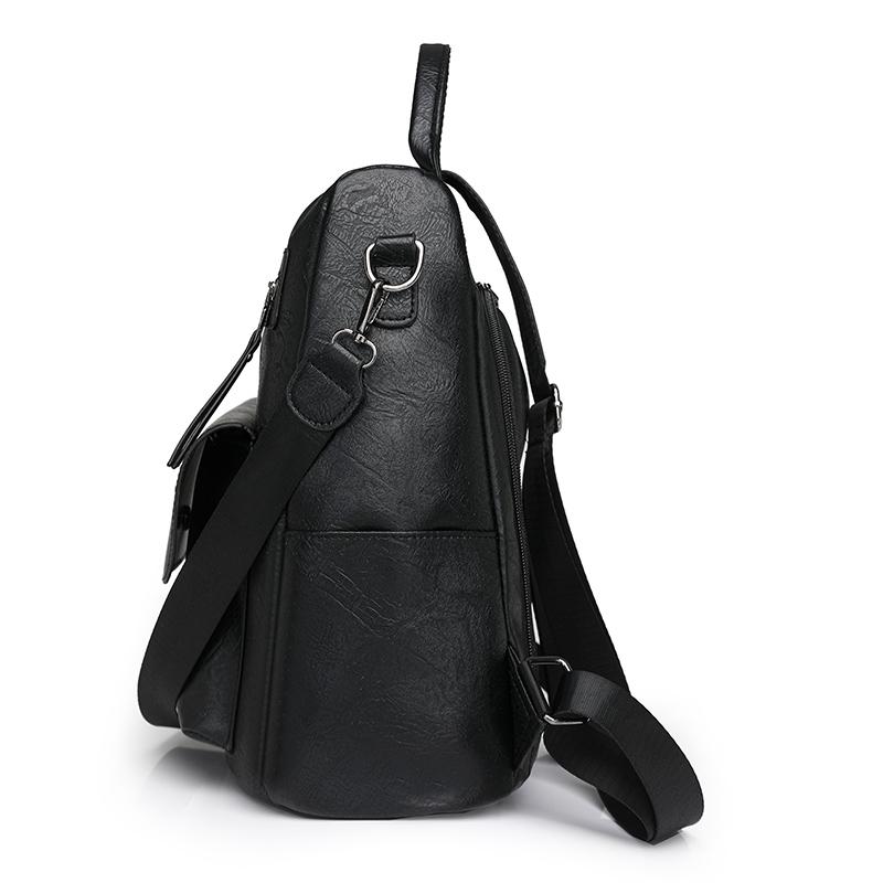 Large Capacity Travel Bag Women's Soft Leather Backpack Retro Commuter Backpack