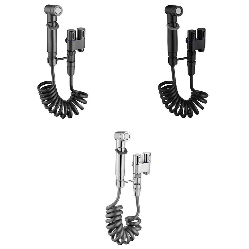 Handheld Bidet Sprayer Set Hand Shower Set Hand Shower Hose Alloy Texture Suitable for Bathroom and Toilet Showering