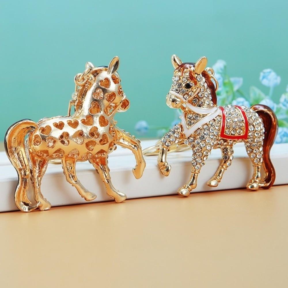 Metal Horse Keychain Sparkling Key Ring New Pony Pendant  Gifts