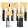 30Pcs/Set Stainless Steel Dinner Mirror Gold Dinnerware Set Knife Dessert Fork Spoon Cutlery Set Kitchen Flatware Silverware Set