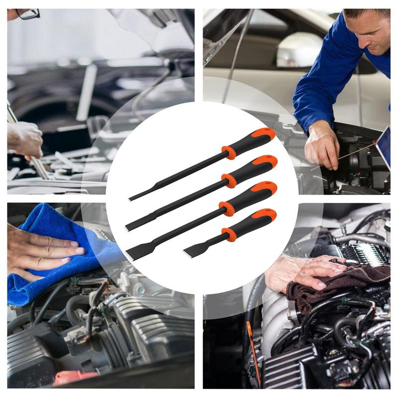 Cleaning Scraper Tool For Car 4Pieces Non-Scratch Car Multi-Purpose Removal Spatula Oil Stain Oil-Resistant Kitchen Cleaning