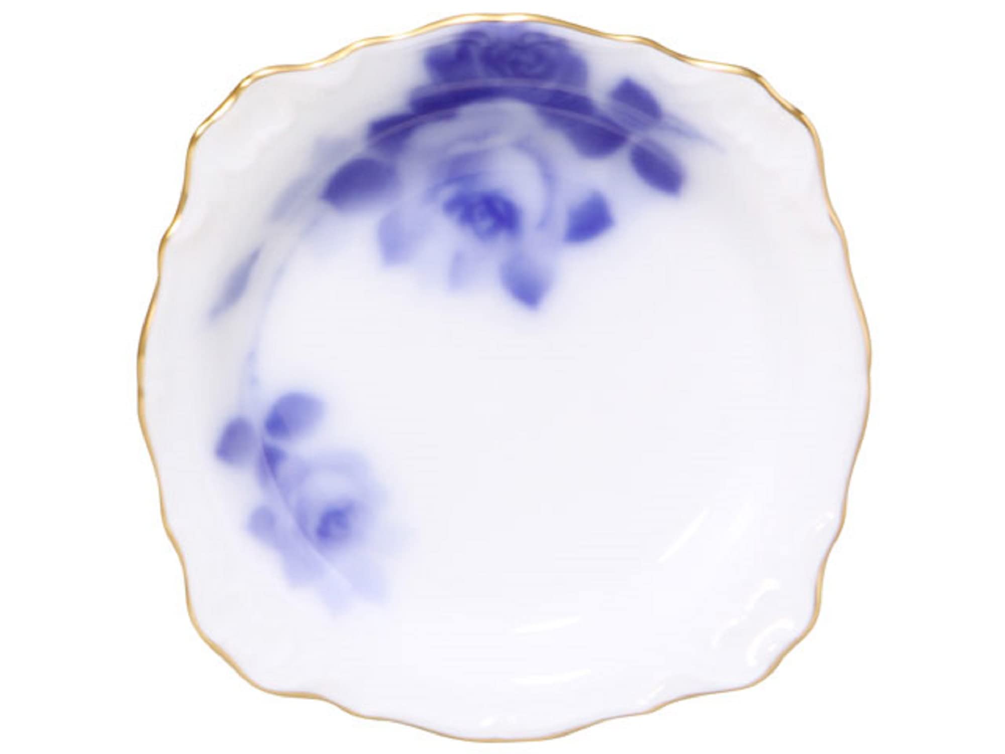 

Okura Pottery Blue Rose 10cm Relief Small Plate, Approx. 10.5cm Diameter, Made in Japan, 119H/8011