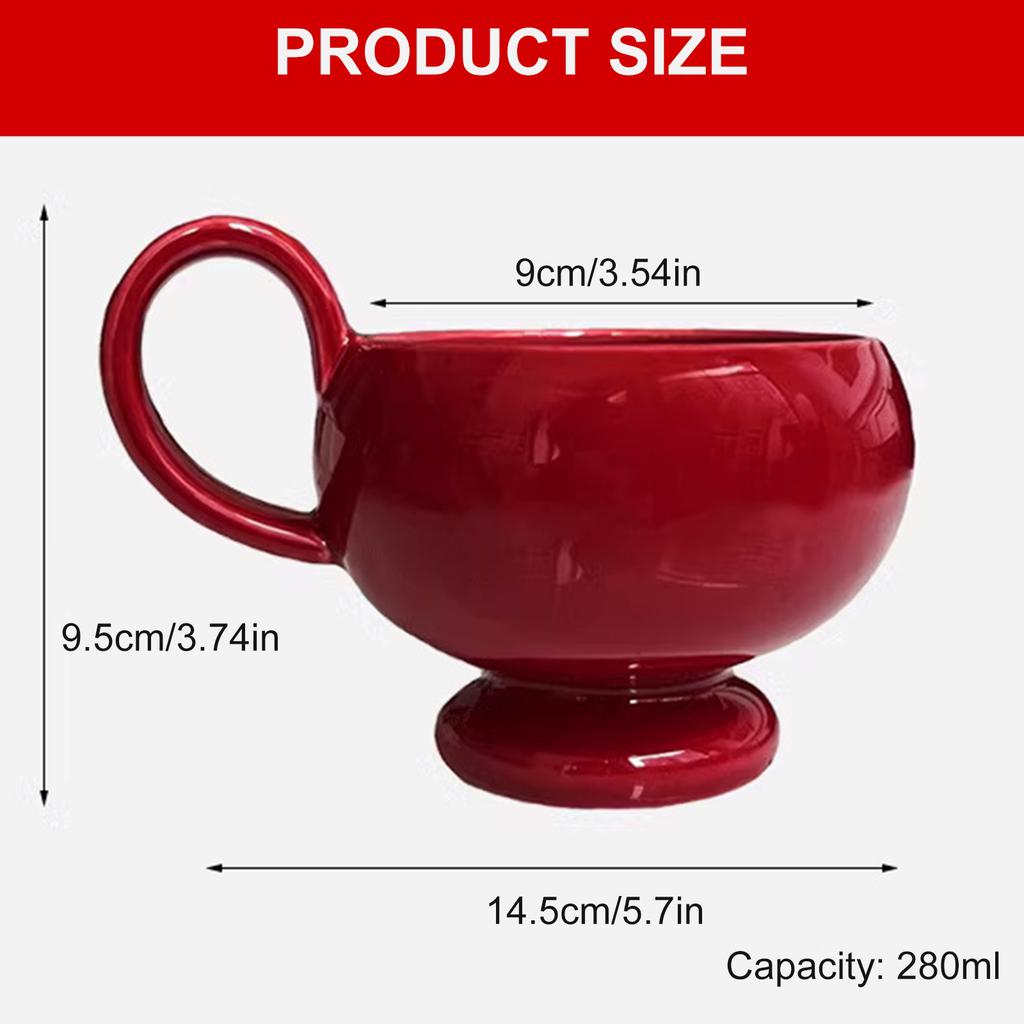 Aladdin Style Ceramic Coffee Mug 280ml With Carrying Handle Ins Design Drinkware For Home Office And Outdoor Use