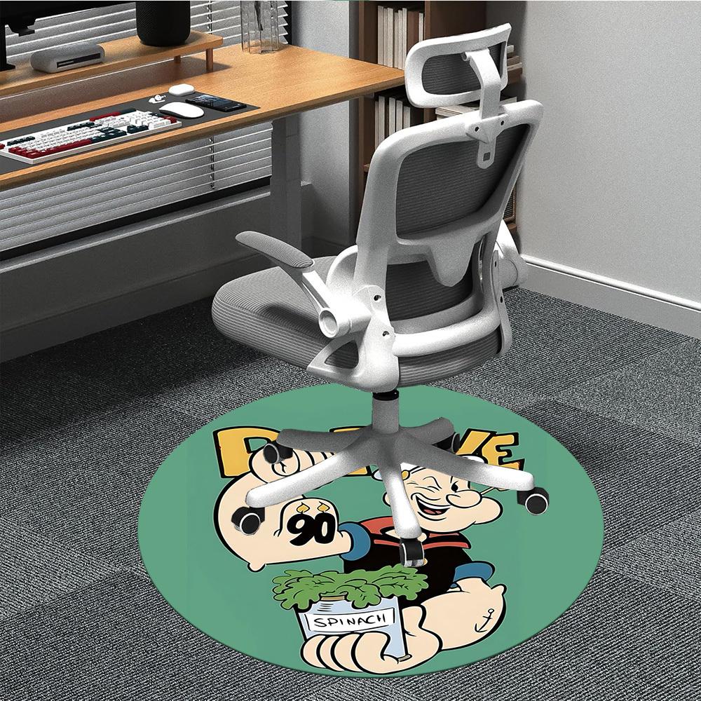 

1pc Popeye Office Round Area Rug, Under Office Chairs Bedroom Living Room Home Decor, Room Deco, Available in Various Sizes173 80cm by 80cm