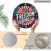 2D Flat, 1pc Round Aluminum Hanging Sign - "Let Freedom Ring" Patriotic Firework Metal Wall Art, Retro Red White Blue Starburst Design, Perfect for