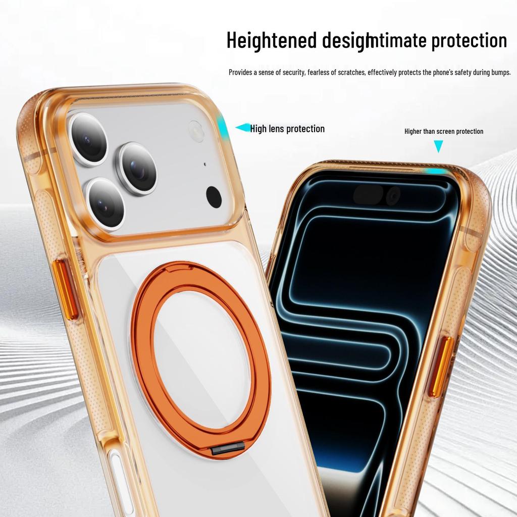 Magnetic Stand Protective Case for iPhone 17 Pro Max - Compatible with Apple 16/15 Drop-Proof, 14 Transparent, 13