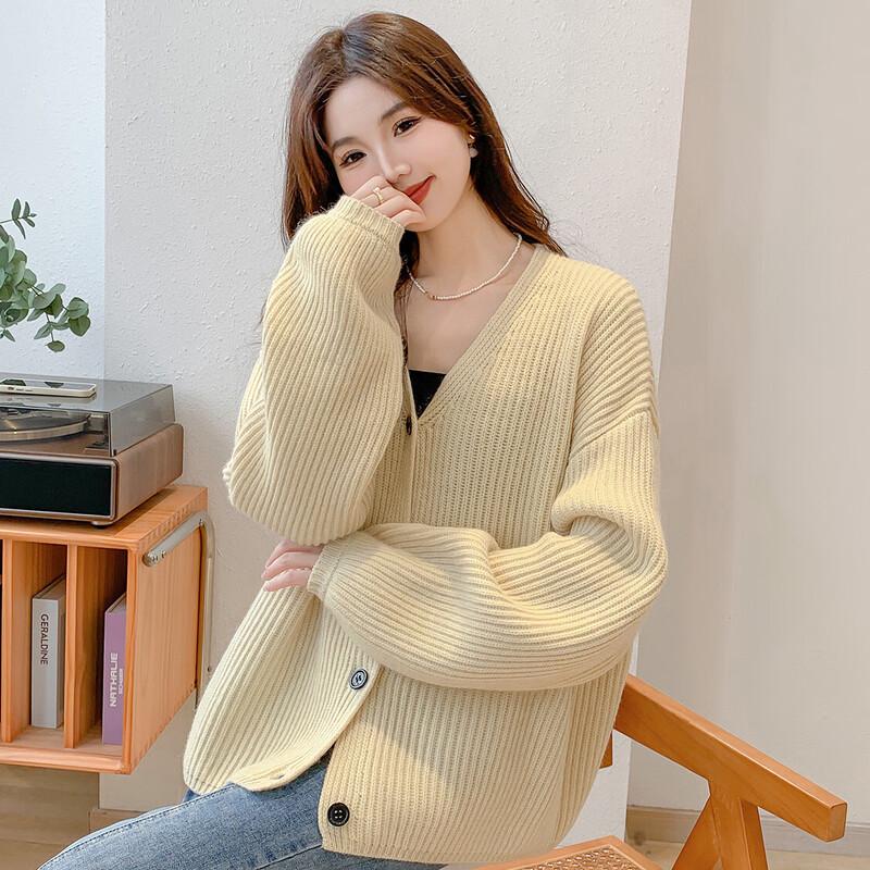 

Mokana Women s V-Neck Long Sleeve Knitted Sweater MKNJD2738 One Size