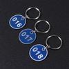 1set Aluminium Metal Luggage Id Tags Key Ring Labels Blue Numbers for Home Office Hotel Organization