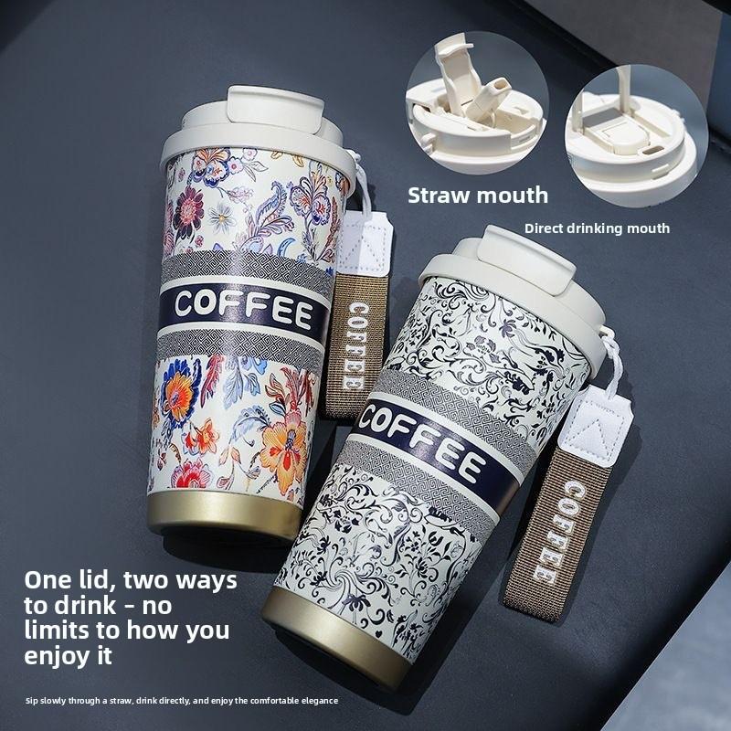 Bawangcha Tong Stainless Steel Inner Sleeve Double Drink Cup With Straw For Car Travel