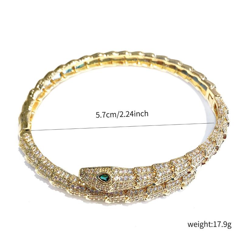 Fashion Open Simulation Snake Bracelet Bling Zircons Green Eyes Elegant Viper Bangle Bracelets for Women Men Jewelry Gift