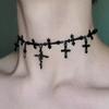 Gothic Style Alloy Cross Choker Necklace With Geometric Design For Women