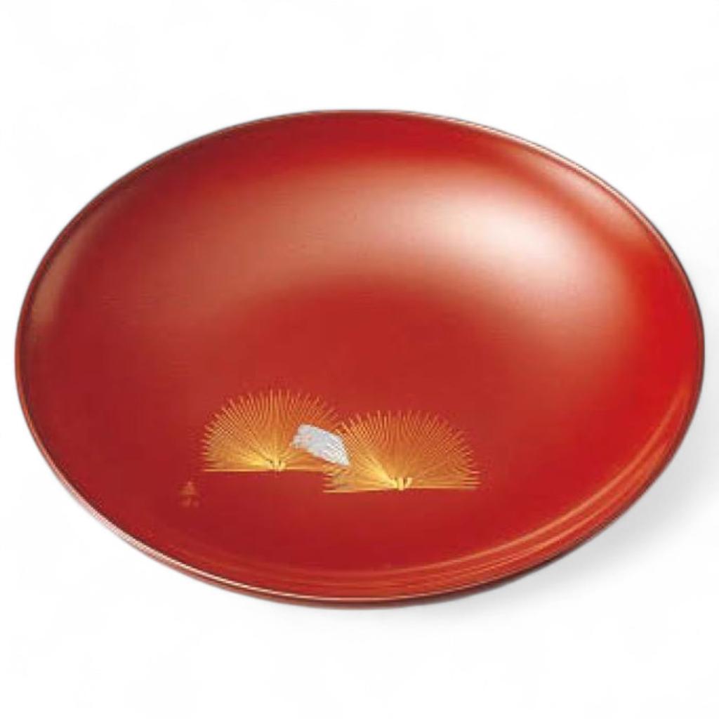 Lacquerware Plate Made in J-kitchens 5-Piece Set, Wooden, Hand-Painted, Japan, PID-530346