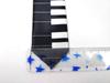 [F NODE] Slim Necktie, Piano Keyboard Pattern, Polyester, Pointed Tip (Black)