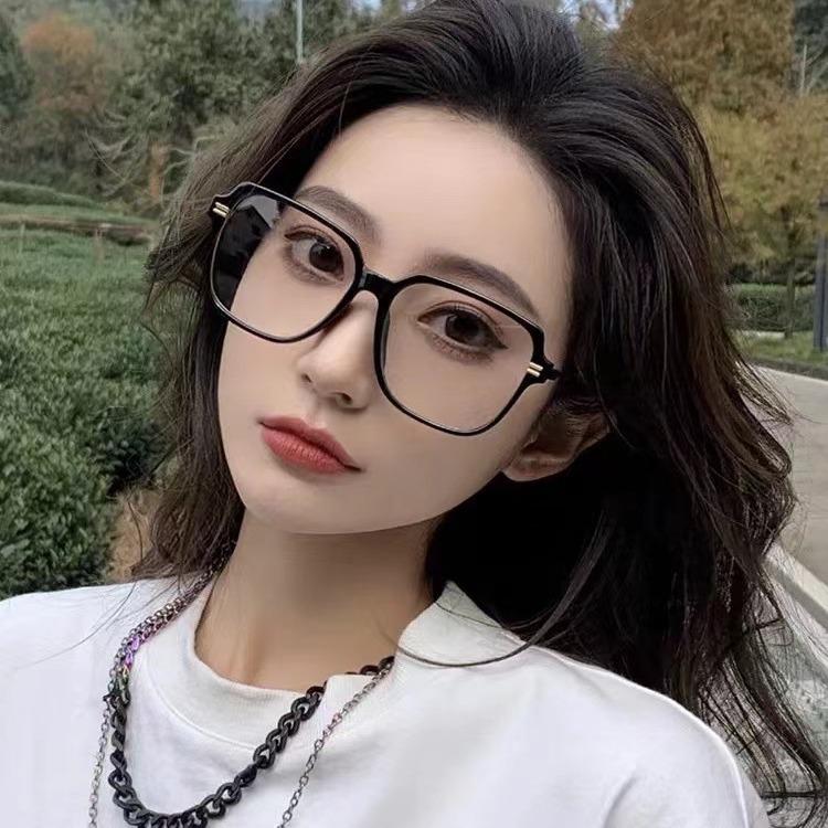 Fashion Oversized Square Eyewear Retro Women's UV Protection Sunglasses Metal Frame Glasses Trend Optical Computer Eyeglasses