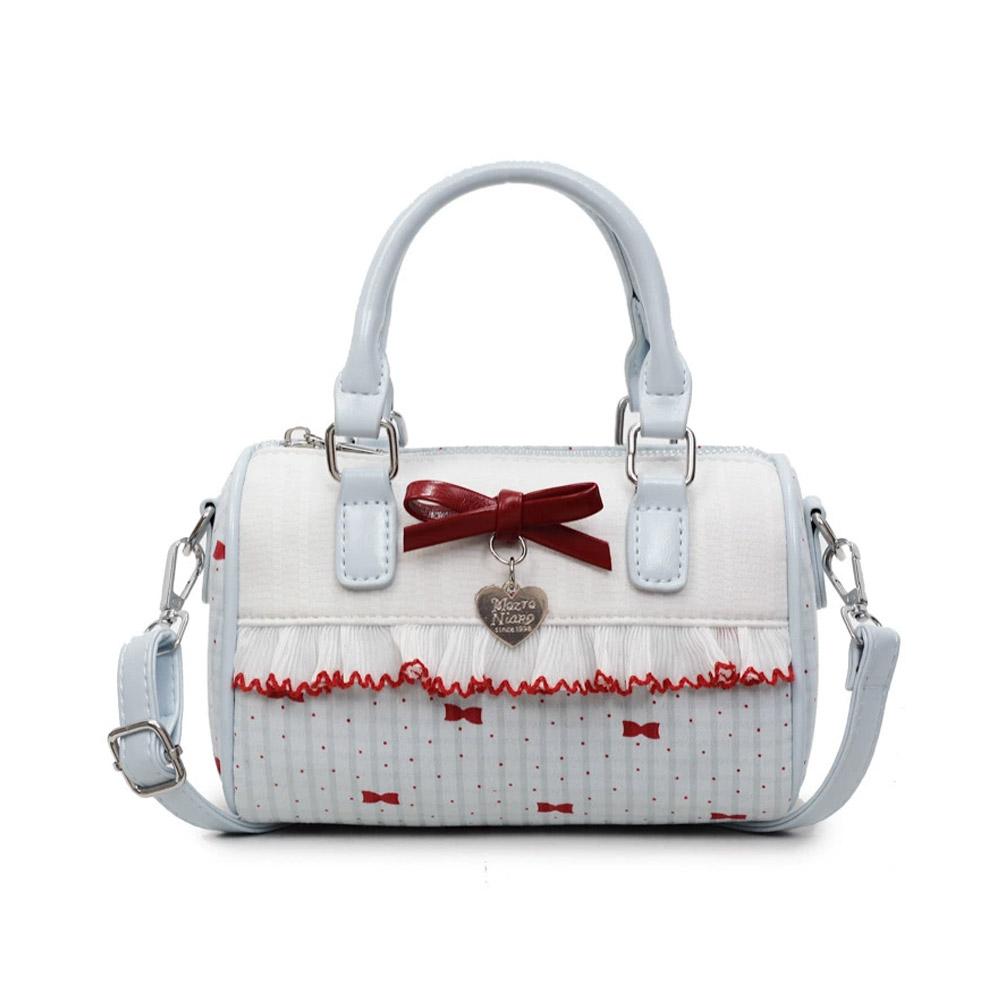 Bow Polka Dot Handbag Large Capacity Waterproof Crossbody Bag Single Shoulder Korean Style Small Square Bag Sweet Tote Bag