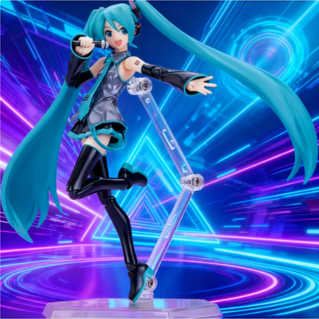 1 Stück Hatsune Miku Serie Anime 15cm Figur Figma 014 Virtueller Sänger Schüttel Lauch Schönes Mädchen Miku Action Figur Schreibtisch Geschenk