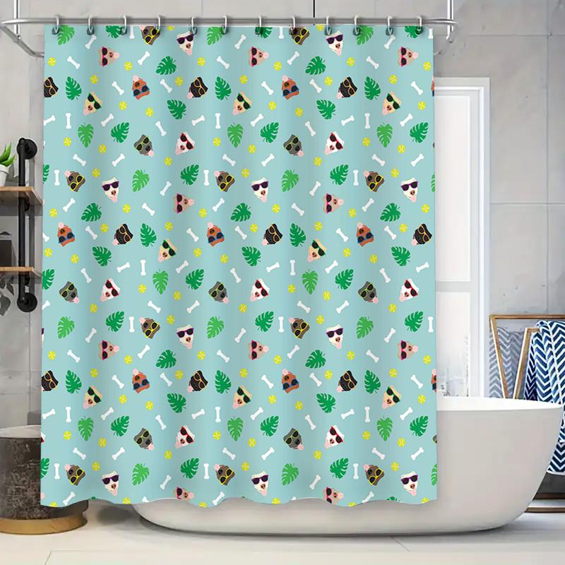

Meowy Christmas Shower Curtain Colorful Cats Blanket And Cup Holiday Decorations For Bathroom Festive Christmas Tree Print W60H190(CM)-1 Pcs