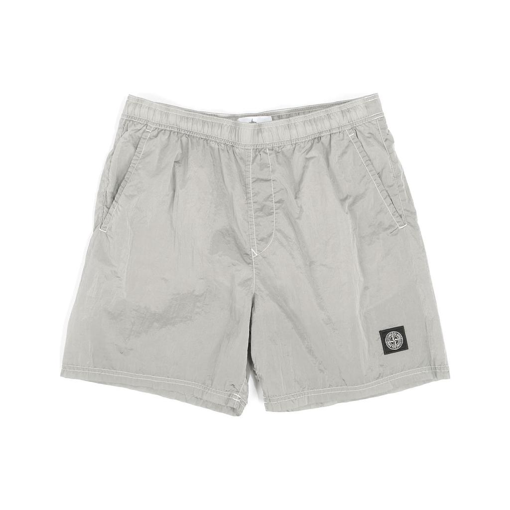 Stone Island Solid Color Nylon Printed Pattern Relaxed Shorts Men shorts Gray 7615B0943-V0003