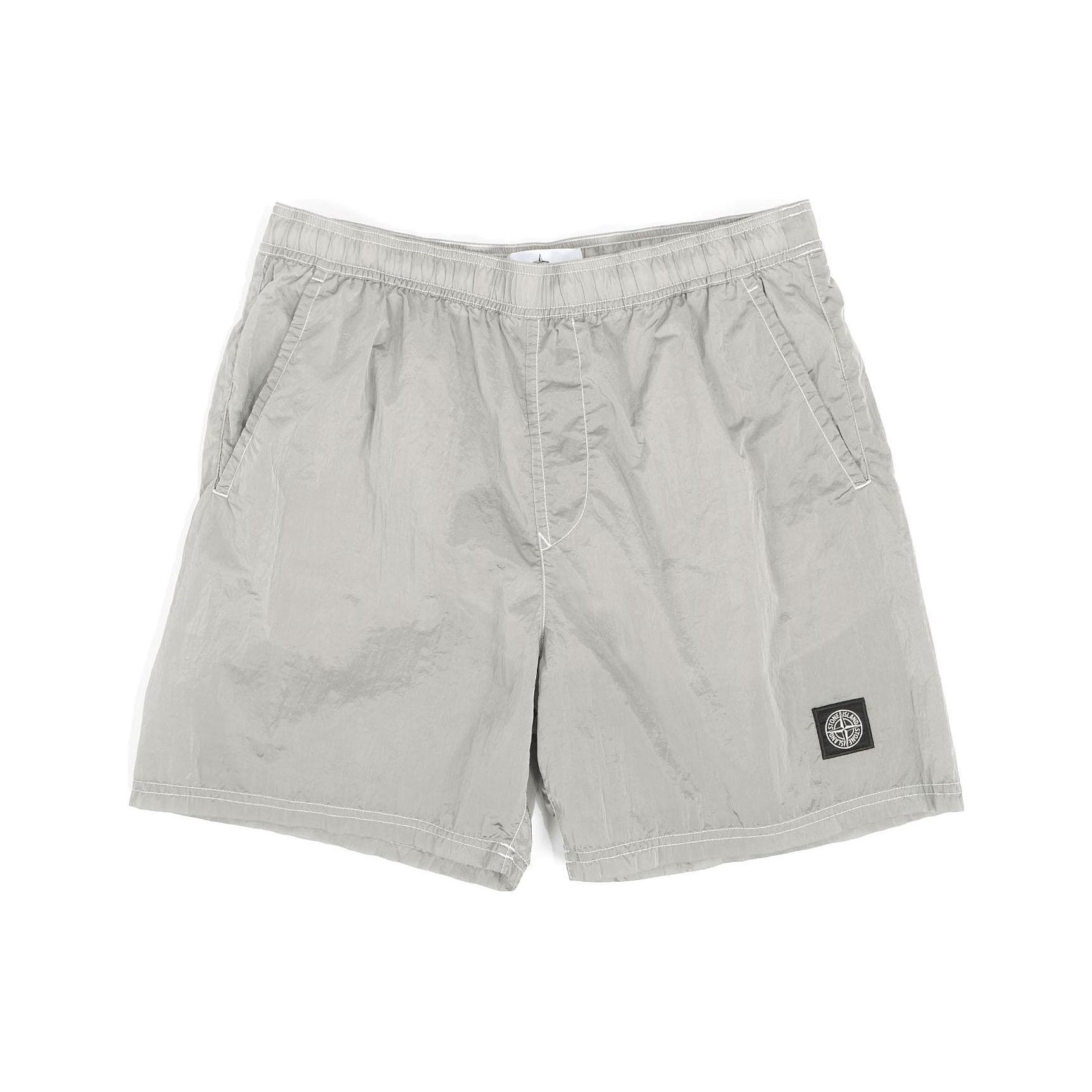 STONE ISLAND Однотонные нейлоновые шорты с принтом, свободного кроя, мужские шорты, серые 7615B0943-V0003 XL