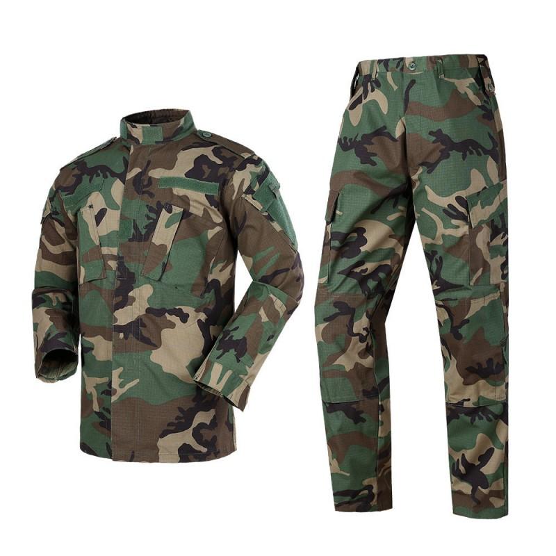 Herr Taktisk Långärmad Kamouflage Uniform Set Andningsbar Slitstark Utomhus Träningsdräkt Vandring Camping Skytte
