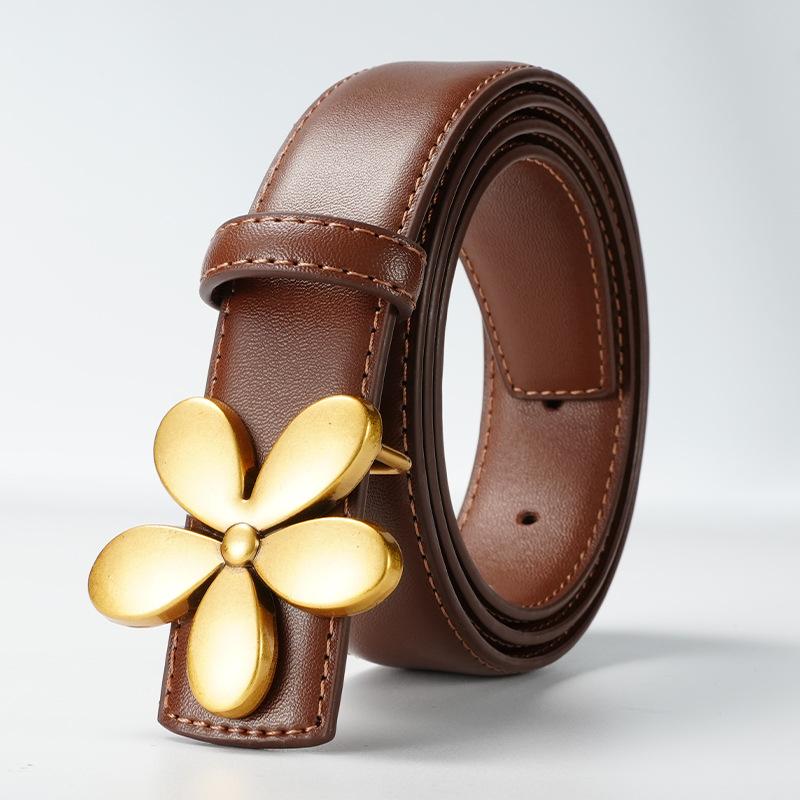 New Belt Women's Dress for Women with Smooth Buckle Belt Skirt Strap Decoration Versatile Women's Thin Belt