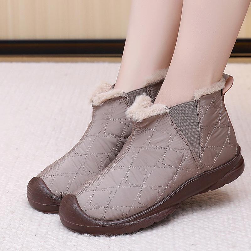 Women's Winter Snow Boots,Slip Resistant Soft Sole Fur-Lined Booties,Comfortable Lightweight Mom Shoes