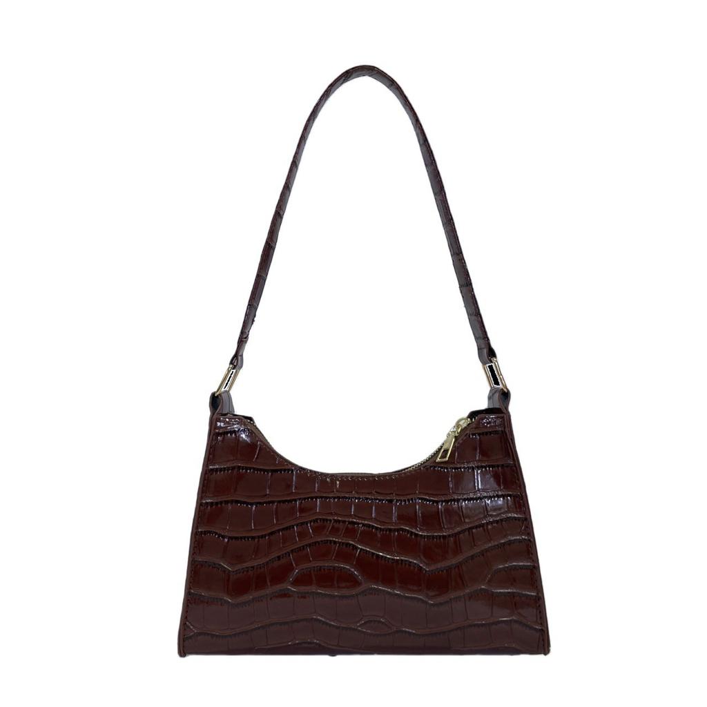 French niche bag women's 2026 new fashion solid color underarm bag texture portable shoulder baguette bag