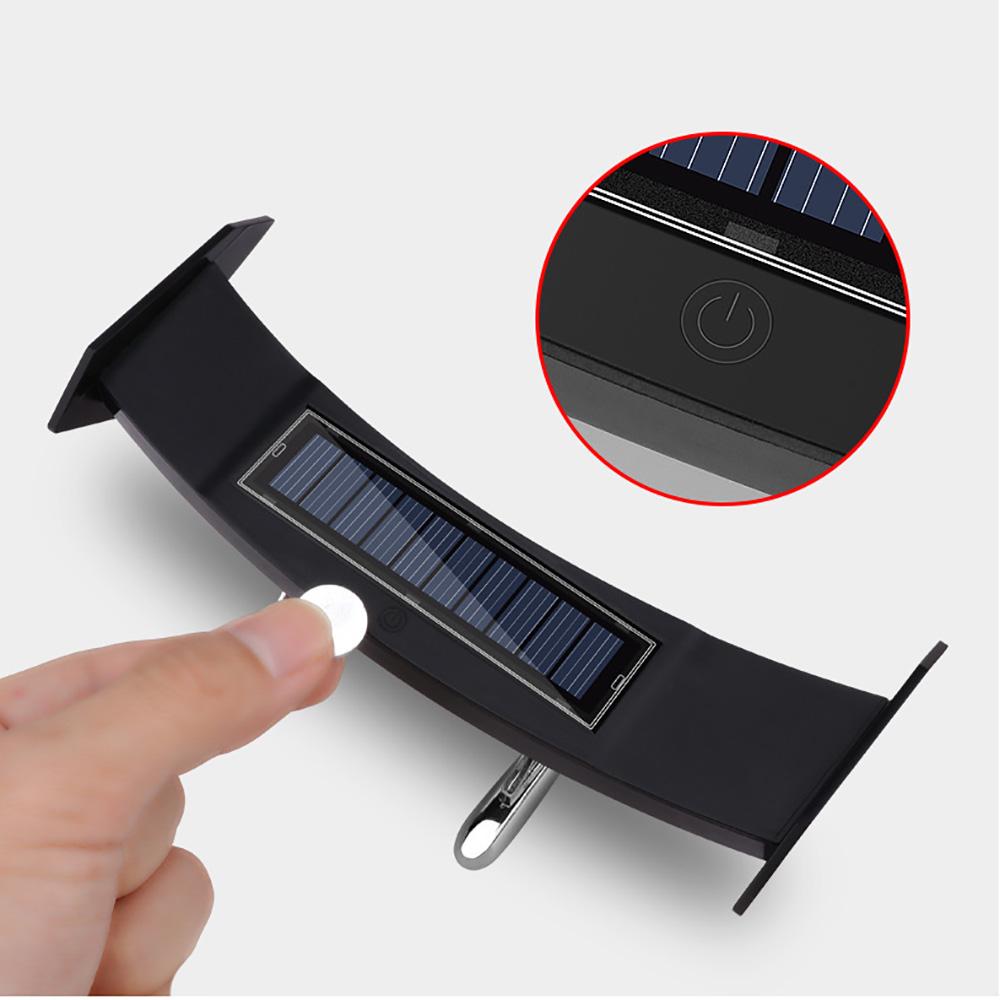 Universell Mini Solenergi LED Bakljus Bil Bakre Bagageutrymme Dekor Spoiler Vinge ABS
