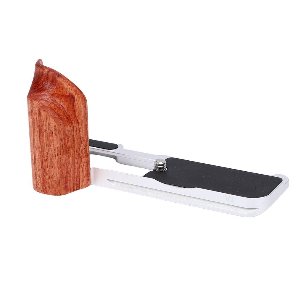 L Bracket Fit for V1 Cameras Aluminum Quick Release Plate L Shape Handgrip with Wood Grip 1Celsius4 Inch Threaded Hole Support for Arca Trip
