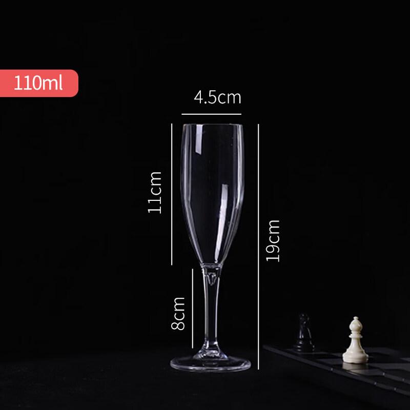 QIWAI Acrylic Plastic Stemmed Wine and Champagne Glass