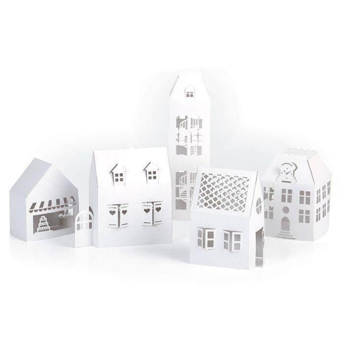 10 White DIY Houses 19 X 5.5 X 4.5 Cm