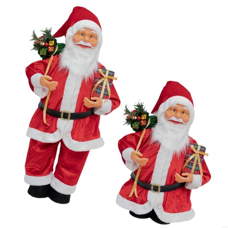 Height Customizable Christmas Santa Figure Cloth Plastic Home Office Decoration B03E