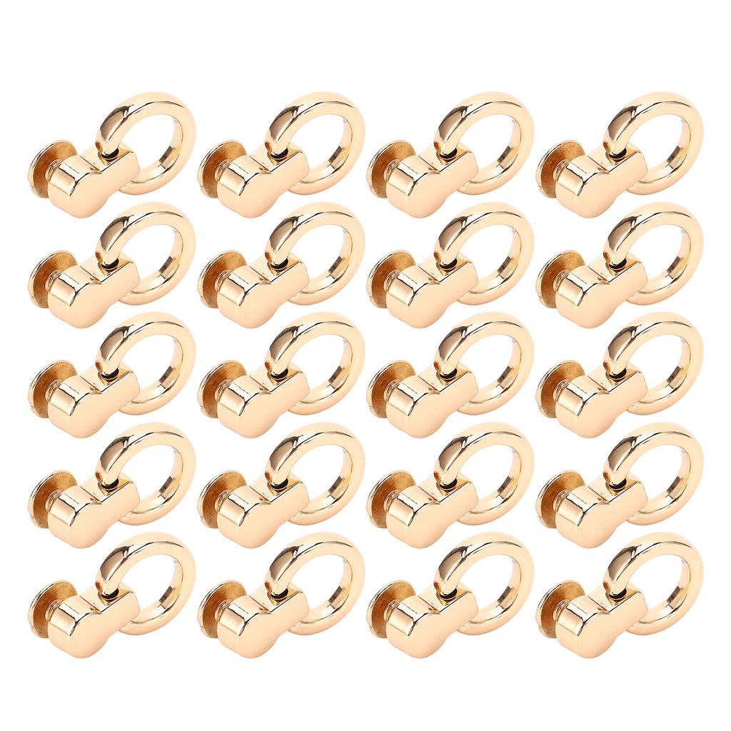 20 Stück D Nieten 13x7mm 360 Grad Drehung Schraubniet für Lederhalsband Gürtel Handtasche Hose